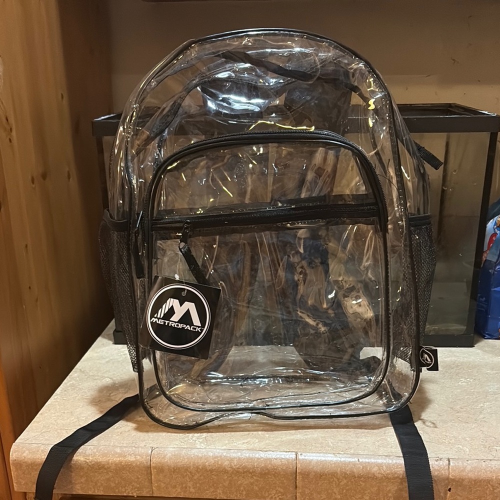 Transparent Backpack with Black Trim